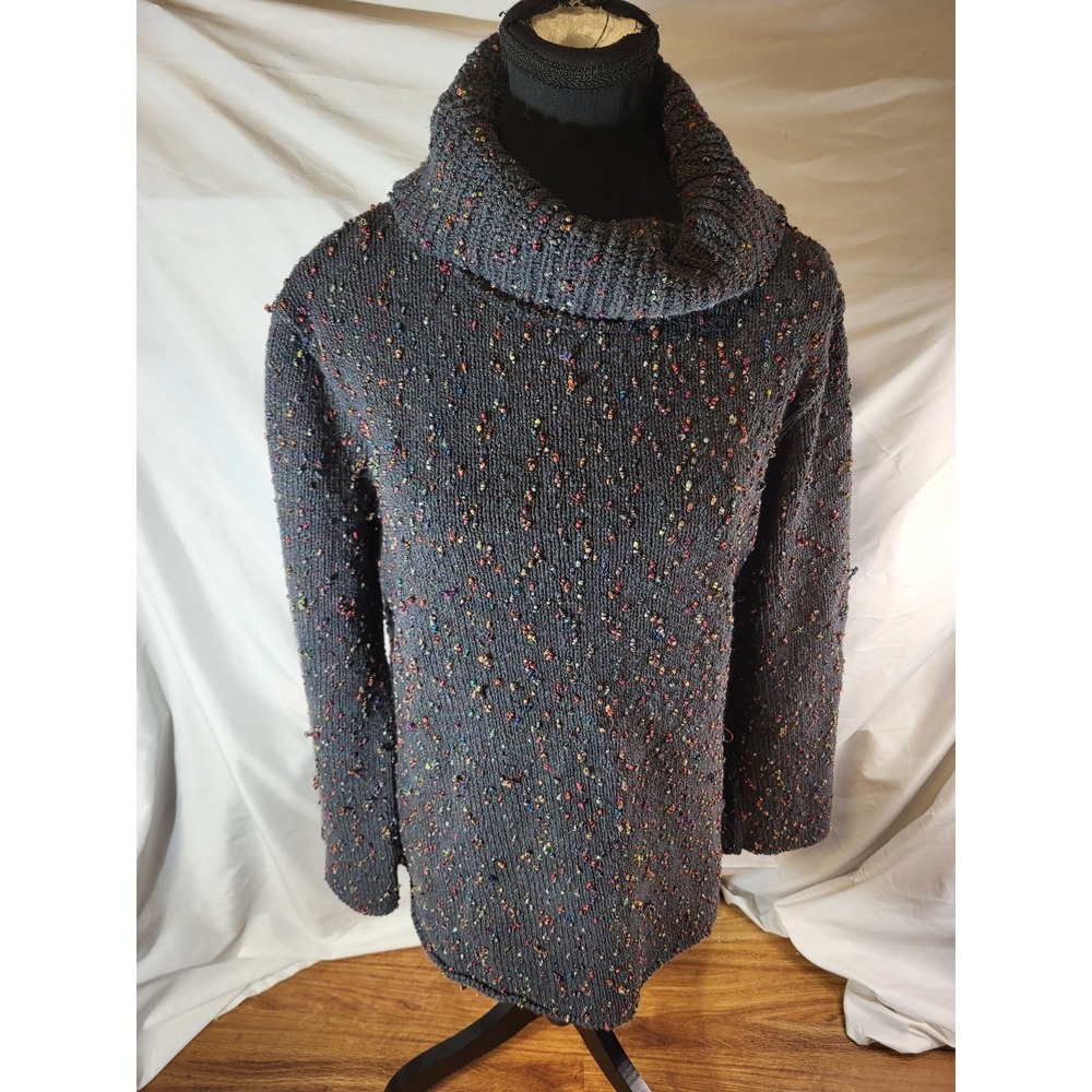 Willow Size Large Blue Knub Turtleneck Sweater Size Large Lagenlook Boho